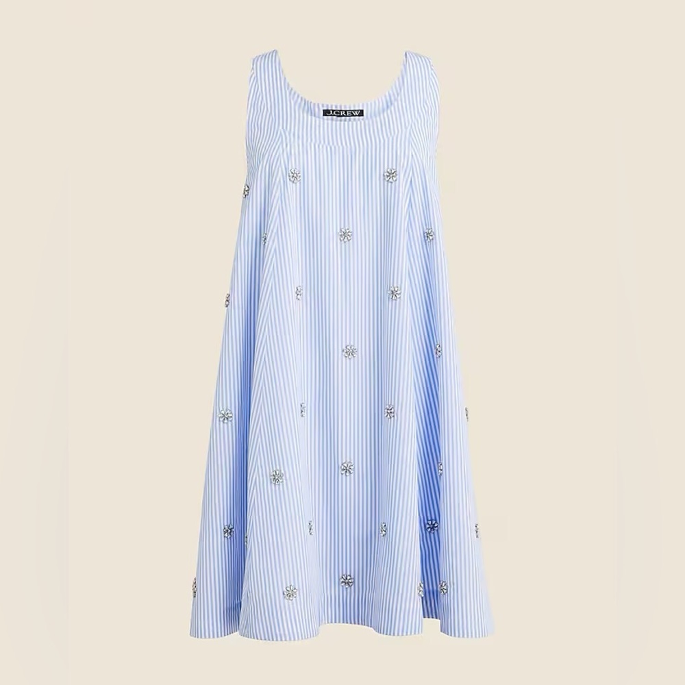 J. Crew Blue and White Striped Mini Dress - Picture 2 of 2